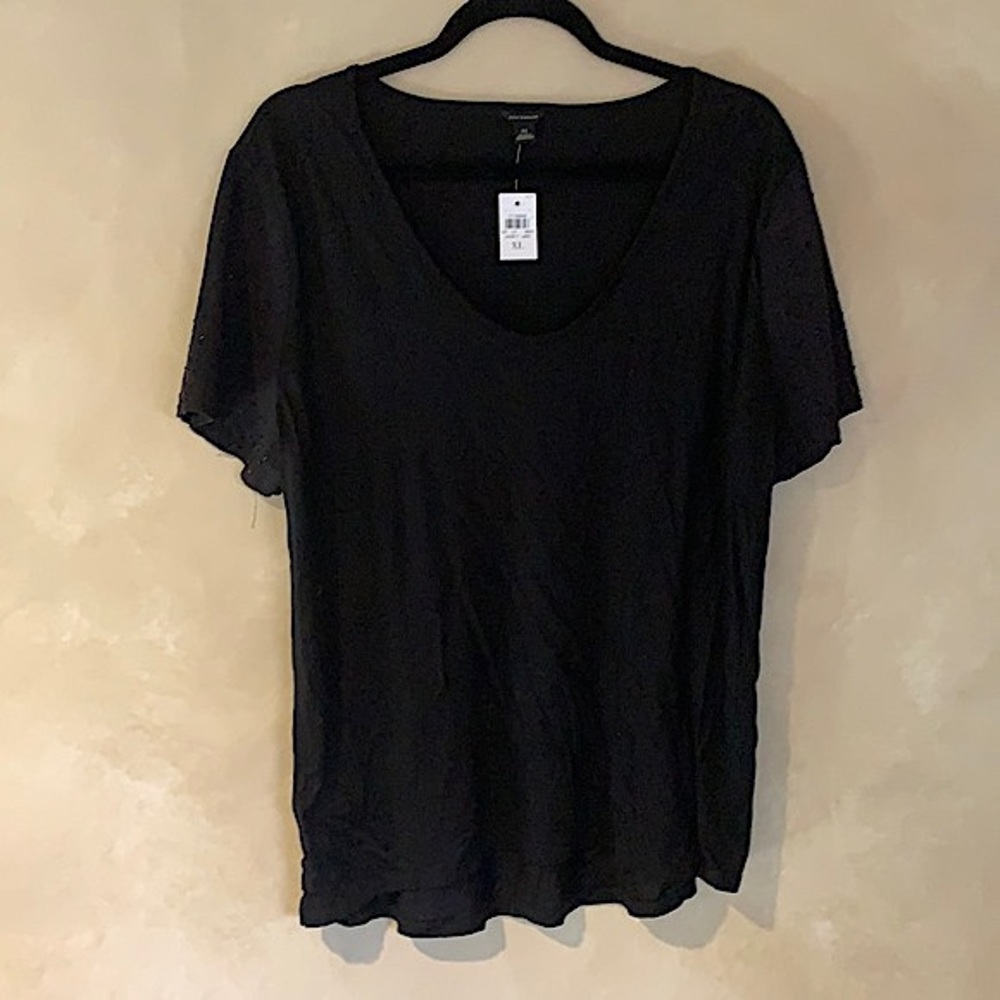 NWT Banana Republic Top with Beaded Suede Sleeves